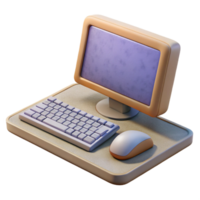 magnificent vintage Desktop Computer with Keyboard and Mouse Isolated Element premium png