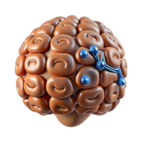 beautiful rustic Digital Ai Brain with Binary Code Isolated Element exclusive png