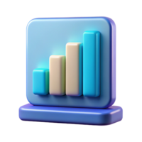 stunning rustic Digital Bar Graph Chart Icon Isolated on Transparent Background high quality png