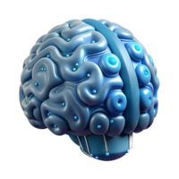 beautiful artistic Digital Ai Brain with Binary Code Isolated Element premium png
