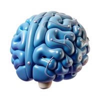 vibrant classic Digital Ai Brain with Binary Code Isolated Element high quality png