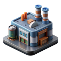 impressive rustic Digital Twin of a Factory with Sensor Data Isolated detailed png