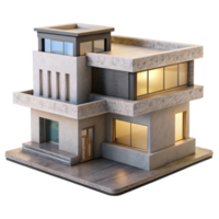 serene artistic D Printed House Modern Design Isolated Transparent Background professional png