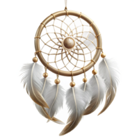 extraordinary abstract Dreamcatcher White Feathers Circular Design Transparent Background premium png