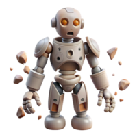 serene creative D Rendered Robot Body Exploded View Cutout 4K png