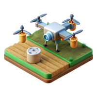 dramatic creative Drone View of Agricultural Fields with Irrigation System Transparent Background detailed png