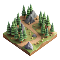 extraordinary classic Drone View of Forest with Hiking Trails Transparent Background high resolution png