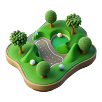 wonderful artistic Drone View of Golf Course with Sand Traps Cutout exclusive png