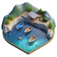 magnificent abstract Drone View of Lake with Boats Isolated high resolution png