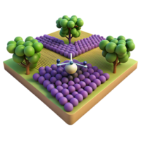 impressive artistic Drone View of Vineyard with Rows of Grapes Cutout high quality png