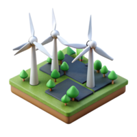 elegant abstract Drone View of Wind Turbines in Field Isolated professional png