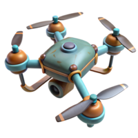 dramatic modern Drone with Four Rotors Angled View Transparent Element high quality png
