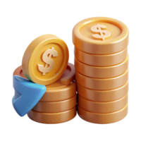 beautiful artistic D Stack of Coins with Financial Growth in Marketing Transparent premium png