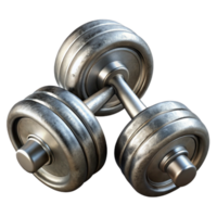vibrant artistic Dumbbells Chrome Finish Isolated with Transparent Background professional png