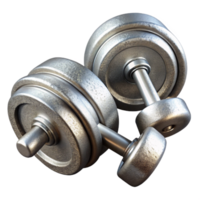 extraordinary abstract Dumbbells Chrome Finish Isolated with Transparent Background detailed png
