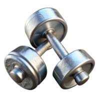 elegant abstract Dumbbells Chrome Finish with Transparent Background high resolution png