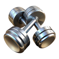 impressive modern Dumbbells Chrome Finish with Transparent Background high quality png