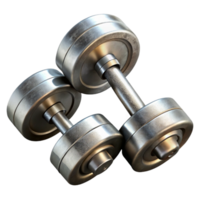 beautiful abstract Dumbbells Chrome Finish with Transparent Background premium png