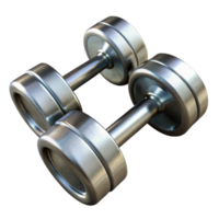 stunning creative Dumbbells Pair Chrome Finish Isolated high quality png
