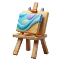 dramatic abstract Easel with Canvas Transparent Background authentic png