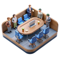 serene rustic Elevated View of Conference Table with Laptops Cutout exclusive png