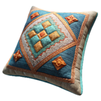 beautiful rustic Embroidered Cushion Cover with Geometric Pattern Transparent Background original png