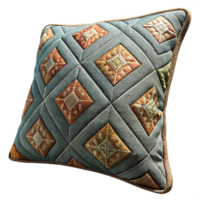 extraordinary artistic Embroidered Cushion Cover with Geometric Pattern Transparent Background authentic png