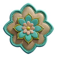 deslumbrante vintage bordado fragmento com floral motivo Cortar fora elemento original png