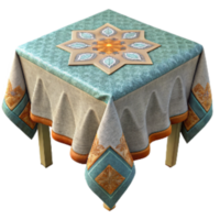 beautiful classic Embroidered Tablecloth with Geometric Pattern Isolated high quality png
