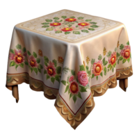 extraordinary minimalist Embroidered Tablecloth with Floral Border Transparent high resolution png
