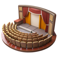 extraordinary vintage Empty Auditorium with Stage and Seating Cutout authentic png