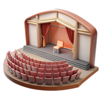 serene contemporary Empty Auditorium with Stage and Seating Cutout high resolution png