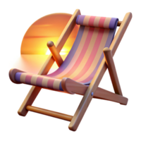 wonderful artistic Empty Beach Chair at Sunset Isolated authentic png