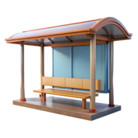 serene artistic Empty Bus Stop Shelter Front View Cutout 4K png