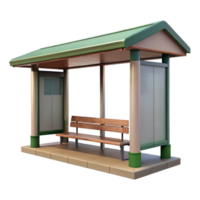 stunning minimalist Empty Bus Stop Shelter Front View Cutout high resolution png