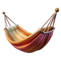 dramatic rustic Empty Hammock Swaying in Breeze Isolated authentic png