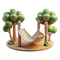 stunning traditional Empty Hammock Between Two Trees Transparent Background 4K png