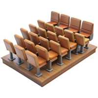 extraordinary artistic Empty Lecture Hall with Wooden Seats Isolated high resolution png