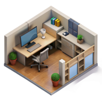 serene abstract Empty Office Cubicle Top View Cutout original png