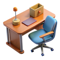 magnificent creative Empty Office Desk with Chair Top View Isolated high resolution png