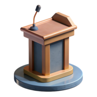 stunning rustic Empty Podium with Lectern and Microphone Cutout premium png