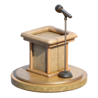 beautiful abstract Empty Podium with Microphone Stand Cutout premium png