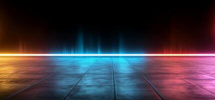 An abstract background with neon lights photo