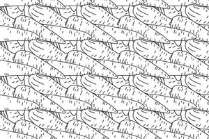 Line art seamless pattern with carrots plants illustration. Hand drawn outline repeating vegetables pattern background. Graphic design for Cover Coloring Book Textile Fashion Print Birthday Card vector