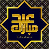 Eid Mubarak typographic poster and background. vector