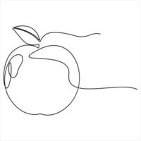 One Line Apple Drawing continuous single line art vector
