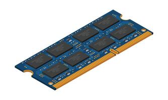 Isometric random access memory. RAM memory realistic 3d isometric. Computer hardware components. illustration vector