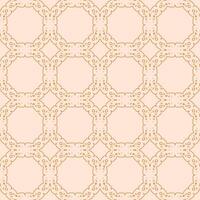 Seamless geometric pattern featuring interconnected octagons and intricate internal details creating a refined and decorative composition. Light background with warm golden-brown outlines vector