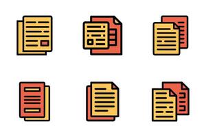 Documents Isolated Silhouette Organized File Illustration Icon Pack vector