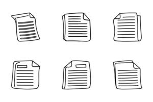 Documents Outline Modern Thin Line Icon Set vector